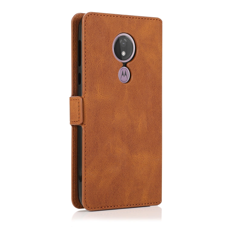 For Motorola Moto G7 Power(US Version) Retro Magnetic Closing Clasp Horizontal Flip Leather Case with Holder & Card Slots & Photo Frame & Wallet