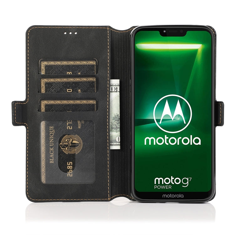 For Motorola Moto G7 Power(US Version) Retro Magnetic Closing Clasp Horizontal Flip Leather Case with Holder & Card Slots & Photo Frame & Wallet
