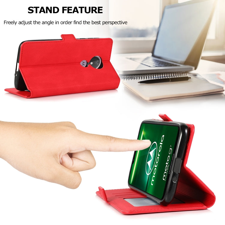 For Motorola Moto G7 Power(US Version) Retro Magnetic Closing Clasp Horizontal Flip Leather Case with Holder & Card Slots & Photo Frame & Wallet