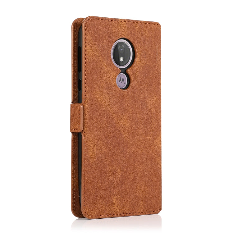 For Motorola Moto G7 Power(EU Version) Retro Magnetic Closing Clasp Horizontal Flip Leather Case with Holder & Card Slots & Photo Frame & Wallet