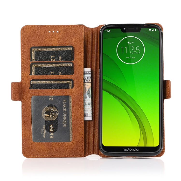 For Motorola Moto G7 Power(EU Version) Retro Magnetic Closing Clasp Horizontal Flip Leather Case with Holder & Card Slots & Photo Frame & Wallet