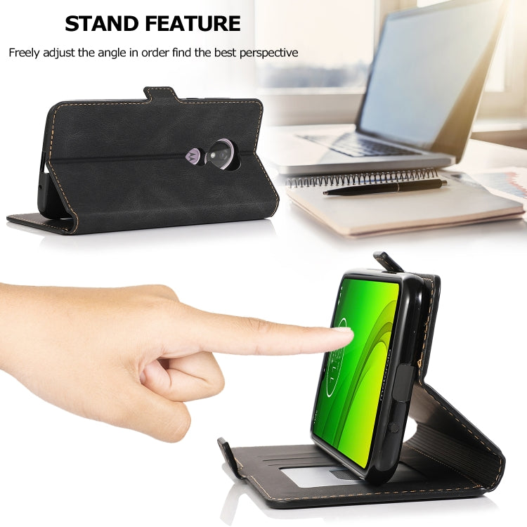 For Motorola Moto G7 Power(EU Version) Retro Magnetic Closing Clasp Horizontal Flip Leather Case with Holder & Card Slots & Photo Frame & Wallet