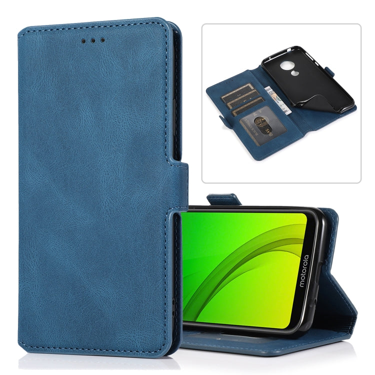 For Motorola Moto G7 Power(EU Version) Retro Magnetic Closing Clasp Horizontal Flip Leather Case with Holder & Card Slots & Photo Frame & Wallet