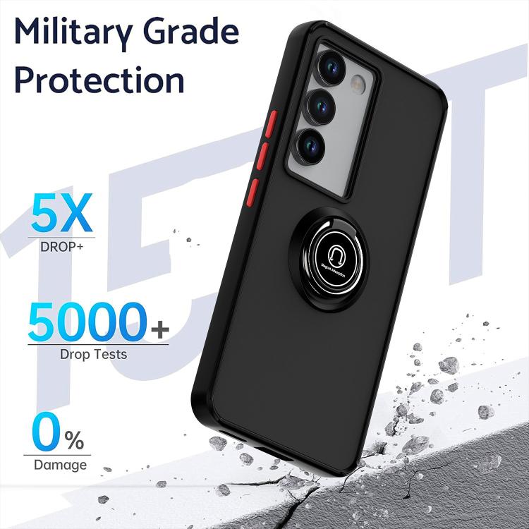 For vivo V30 Lite 5G Q Shadow 1 Series TPU + PC Phone Case with Ring