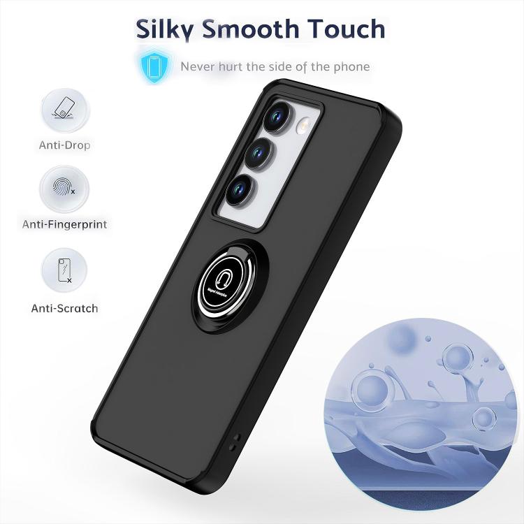 For vivo V30 Lite 5G Q Shadow 1 Series TPU + PC Phone Case with Ring