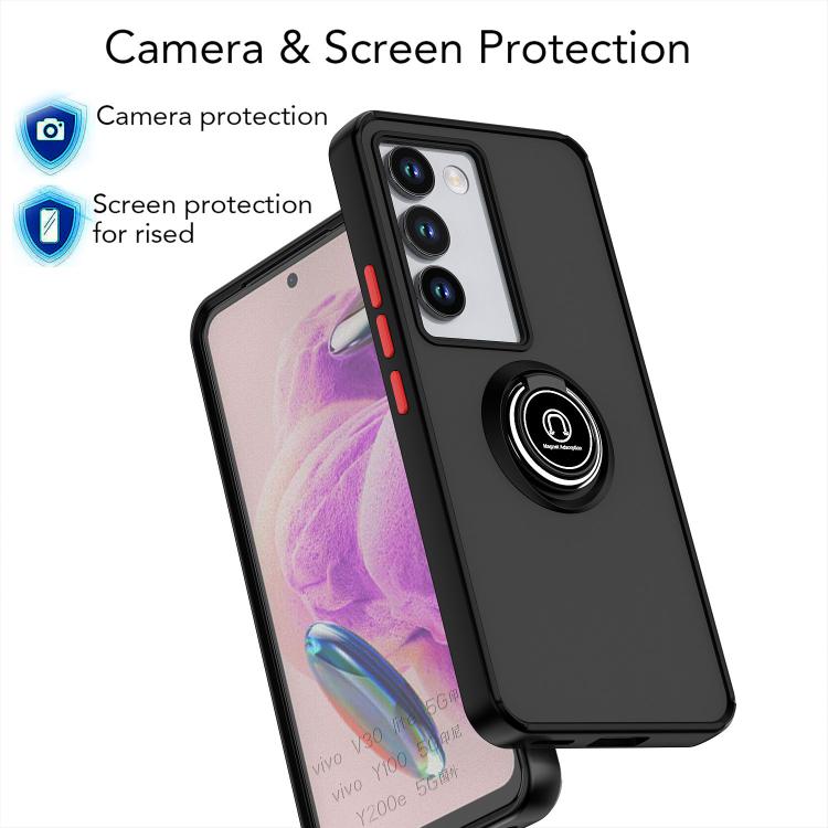 For vivo V30 Lite 5G Q Shadow 1 Series TPU + PC Phone Case with Ring