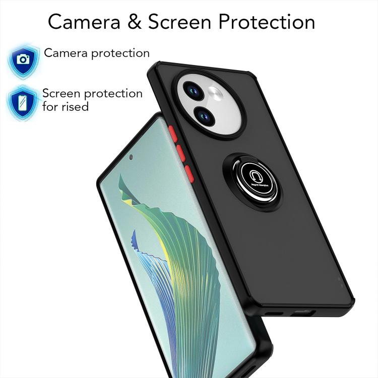 For vivo V40 Lite 5G Q Shadow 1 Series TPU + PC Phone Case with Ring