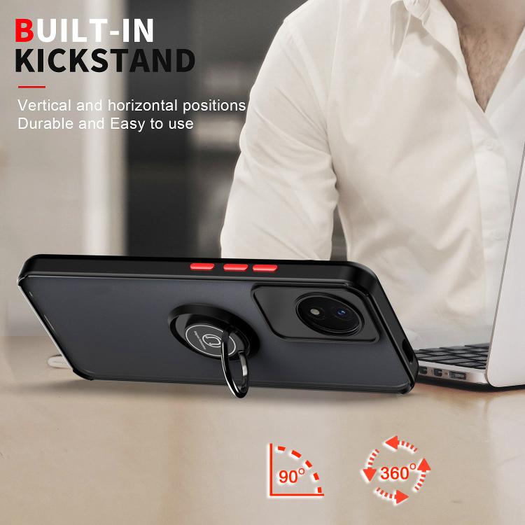 For vivo Y02 4G Q Shadow 1 Series TPU + PC Phone Case with Ring