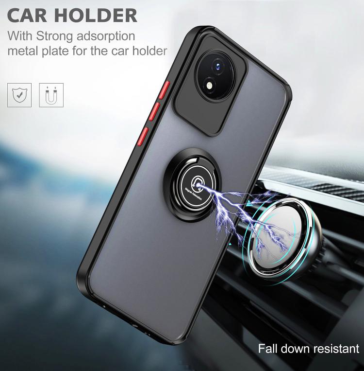 For vivo Y02 4G Q Shadow 1 Series TPU + PC Phone Case with Ring