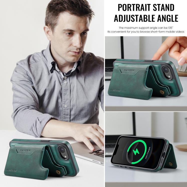For iPhone 17e / 16e MAGKING K3 Series MagSafe RFID Card Bag Detachable Phone Case