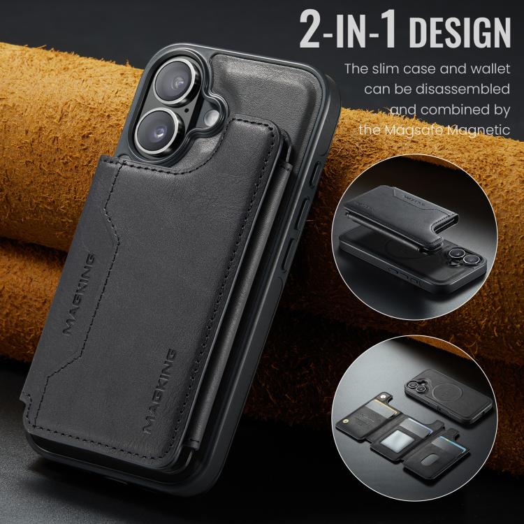 For iPhone 17 MAGKING K3 Series MagSafe RFID Card Bag Detachable Phone Case