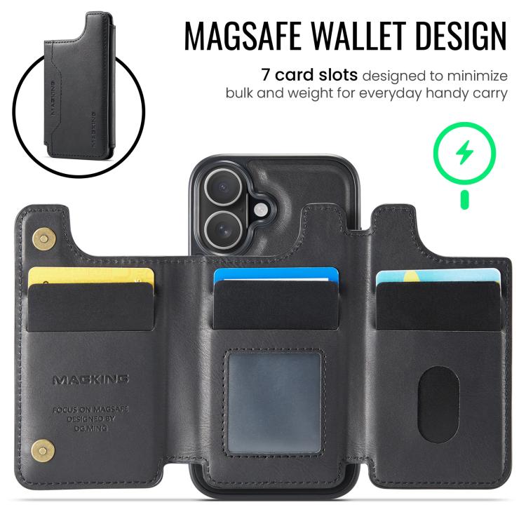 For iPhone 17 MAGKING K3 Series MagSafe RFID Card Bag Detachable Phone Case