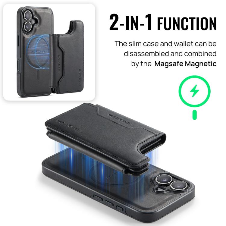 For iPhone 17 MAGKING K3 Series MagSafe RFID Card Bag Detachable Phone Case