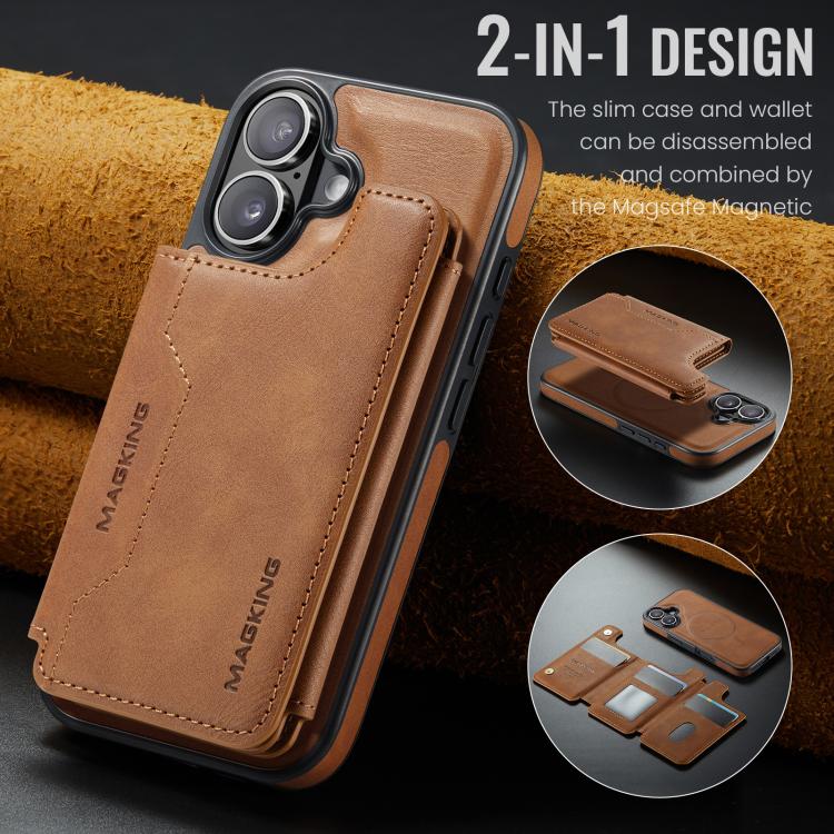 For iPhone 17 MAGKING K3 Series MagSafe RFID Card Bag Detachable Phone Case