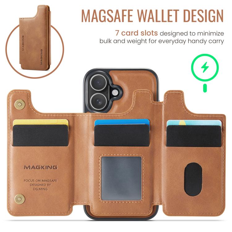 For iPhone 17 MAGKING K3 Series MagSafe RFID Card Bag Detachable Phone Case