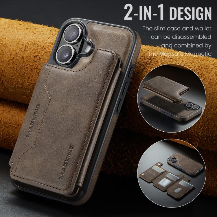 For iPhone 17 MAGKING K3 Series MagSafe RFID Card Bag Detachable Phone Case