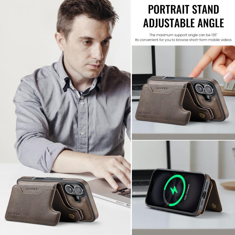 For iPhone 17 MAGKING K3 Series MagSafe RFID Card Bag Detachable Phone Case