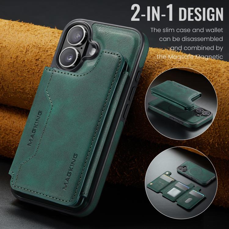 For iPhone 17 MAGKING K3 Series MagSafe RFID Card Bag Detachable Phone Case
