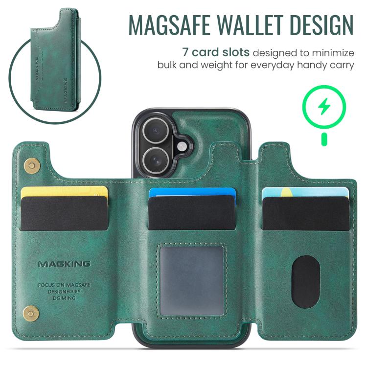 For iPhone 17 MAGKING K3 Series MagSafe RFID Card Bag Detachable Phone Case