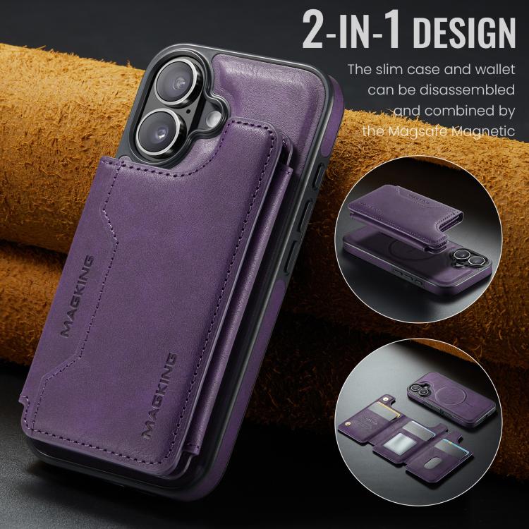 For iPhone 17 MAGKING K3 Series MagSafe RFID Card Bag Detachable Phone Case