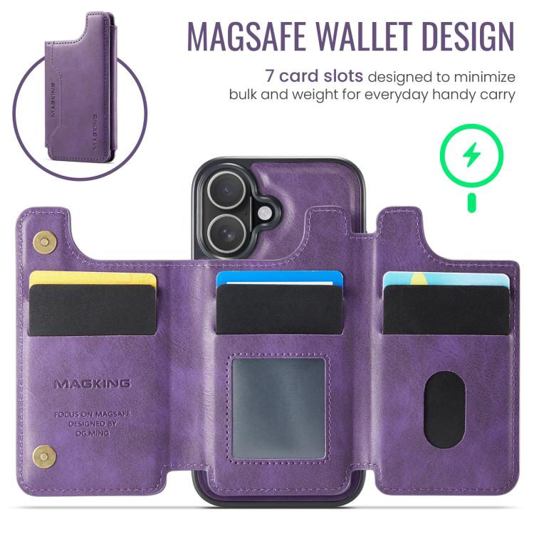 For iPhone 17 MAGKING K3 Series MagSafe RFID Card Bag Detachable Phone Case