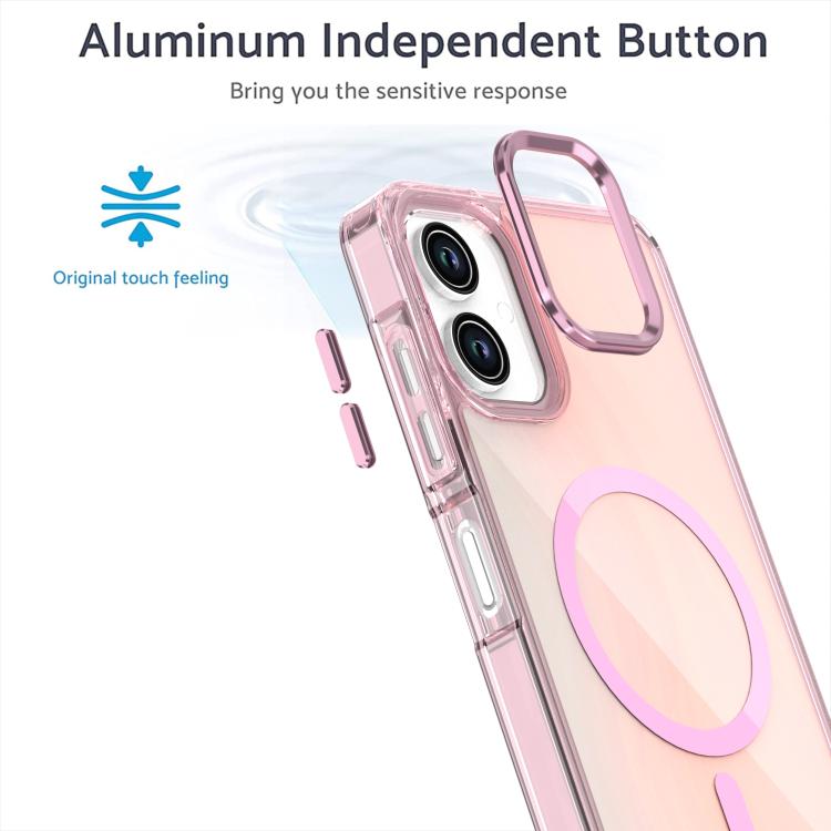 For Samsung Galaxy A06 4G Plating Gradient Discolor MagSafe Phone Case