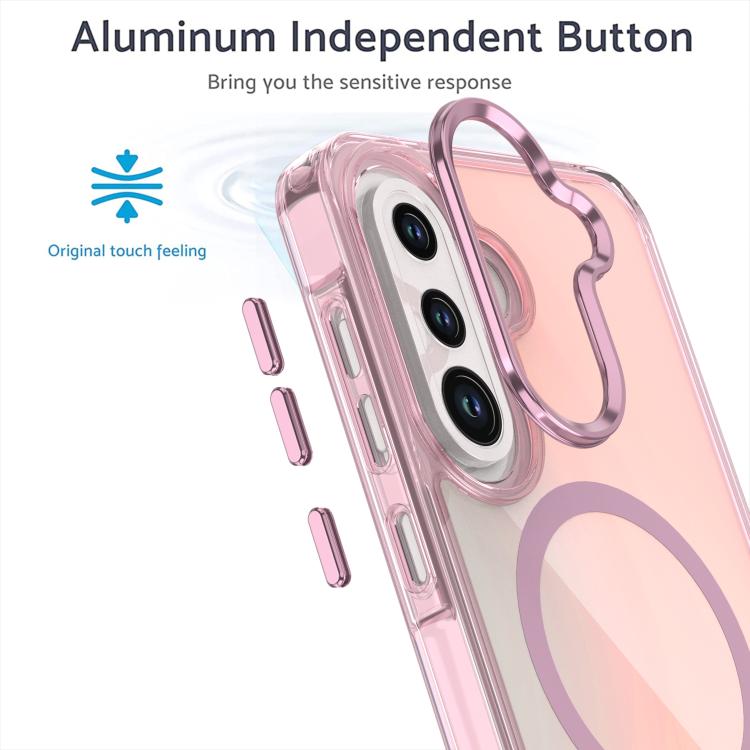 For Samsung Galaxy A56 5G Plating Gradient Discolor MagSafe Phone Case