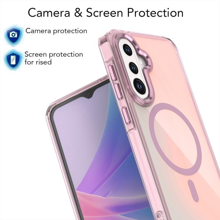 For Samsung Galaxy A56 5G Plating Gradient Discolor MagSafe Phone Case
