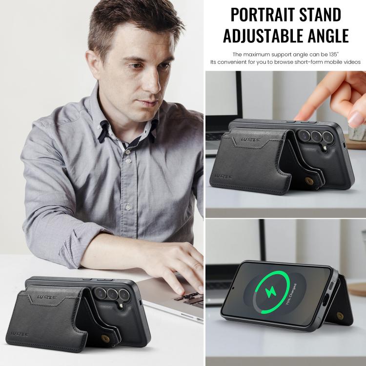 For Samsung Galaxy S25+ 5G MAGKING K3 Series MagSafe RFID Card Bag Detachable Phone Case