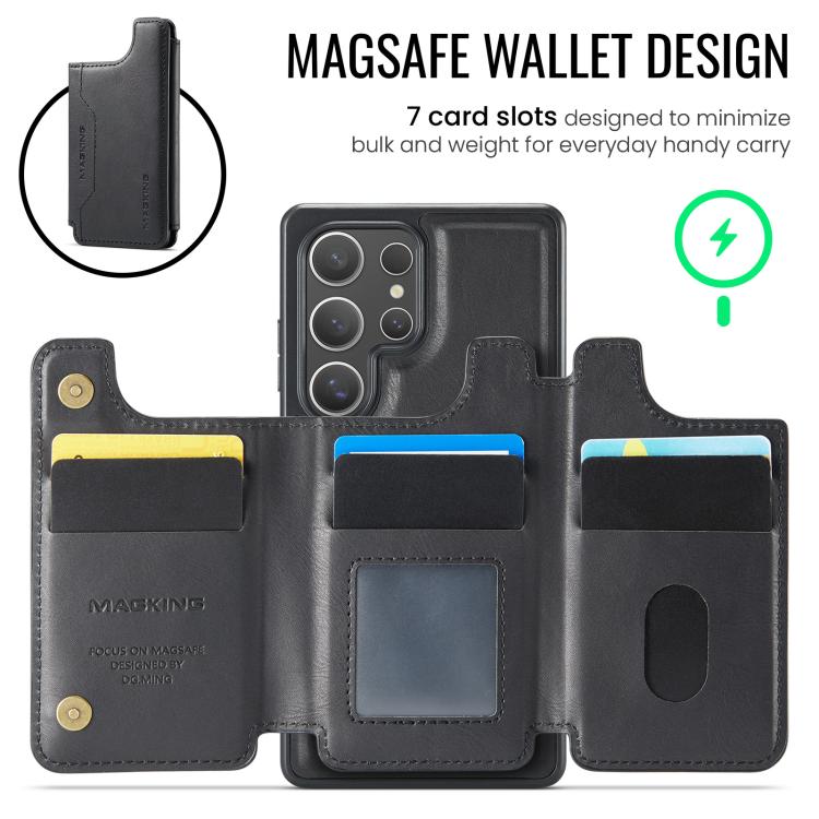 For Samsung Galaxy S25 Ultra 5G MAGKING K3 Series MagSafe RFID Card Bag Detachable Phone Case