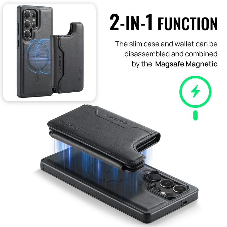 For Samsung Galaxy S25 Ultra 5G MAGKING K3 Series MagSafe RFID Card Bag Detachable Phone Case
