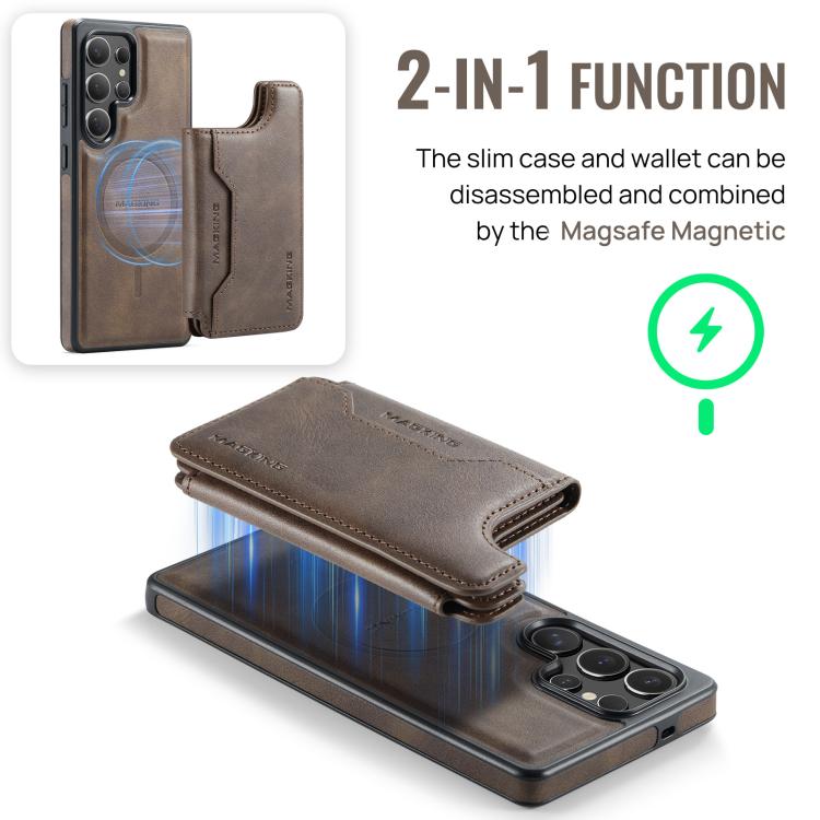 For Samsung Galaxy S25 Ultra 5G MAGKING K3 Series MagSafe RFID Card Bag Detachable Phone Case