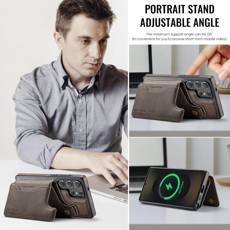 For Samsung Galaxy S25 Ultra 5G MAGKING K3 Series MagSafe RFID Card Bag Detachable Phone Case