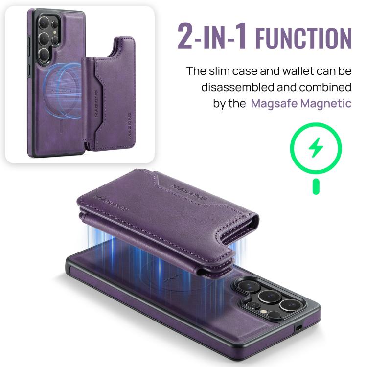 For Samsung Galaxy S25 Ultra 5G MAGKING K3 Series MagSafe RFID Card Bag Detachable Phone Case
