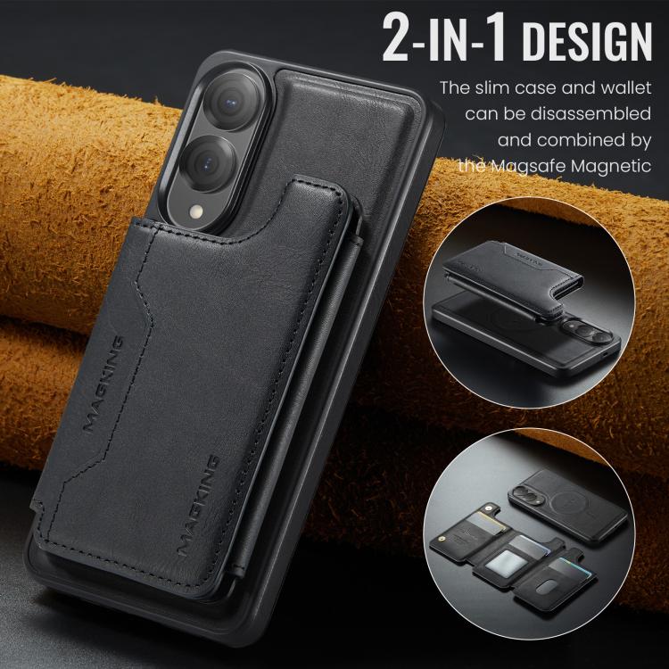 For Samsung Galaxy S25 Edge 5G MAGKING K3 Series MagSafe RFID Card Bag Detachable Phone Case