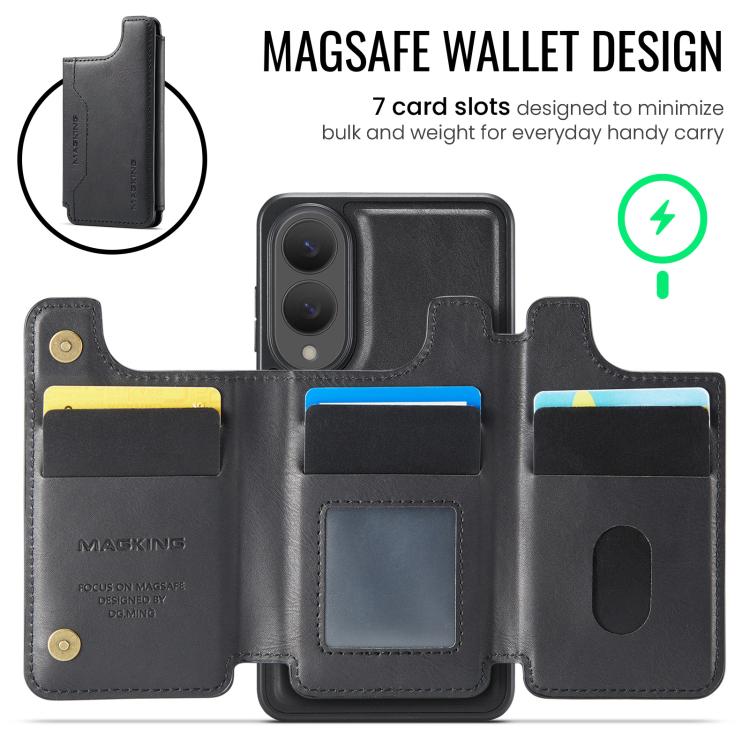 For Samsung Galaxy S25 Edge 5G MAGKING K3 Series MagSafe RFID Card Bag Detachable Phone Case