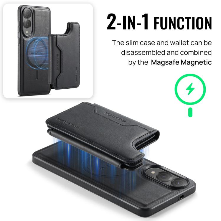 For Samsung Galaxy S25 Edge 5G MAGKING K3 Series MagSafe RFID Card Bag Detachable Phone Case