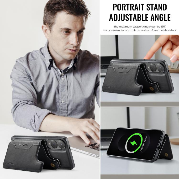 For Samsung Galaxy S25 Edge 5G MAGKING K3 Series MagSafe RFID Card Bag Detachable Phone Case