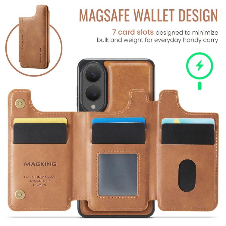 For Samsung Galaxy S25 Edge 5G MAGKING K3 Series MagSafe RFID Card Bag Detachable Phone Case