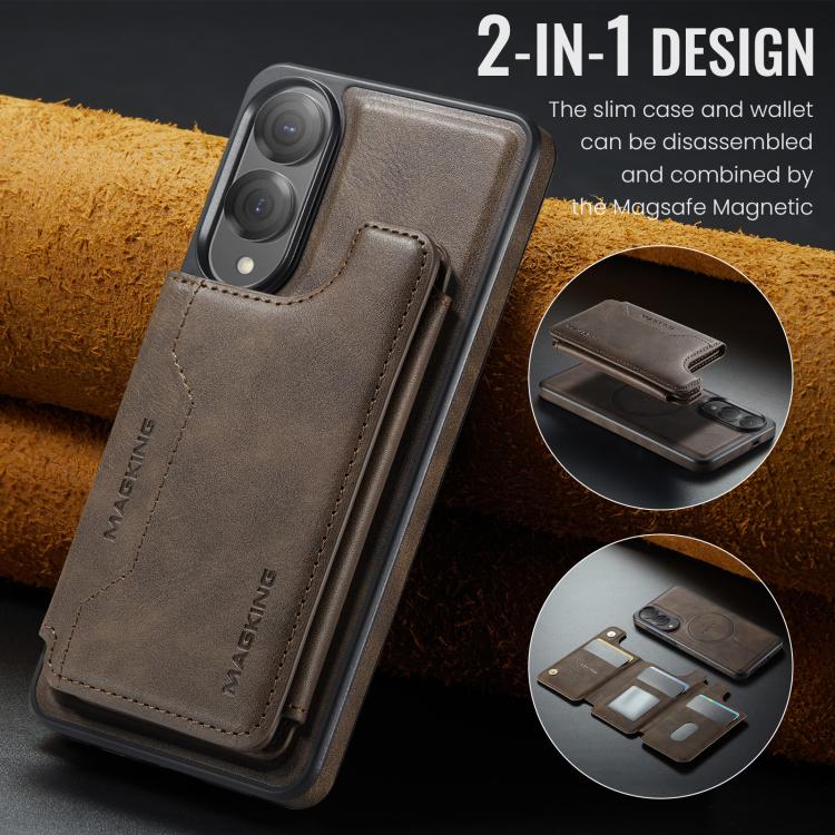 For Samsung Galaxy S25 Edge 5G MAGKING K3 Series MagSafe RFID Card Bag Detachable Phone Case