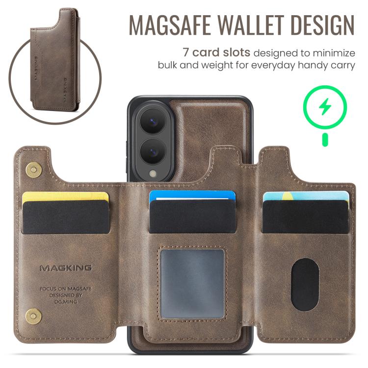 For Samsung Galaxy S25 Edge 5G MAGKING K3 Series MagSafe RFID Card Bag Detachable Phone Case