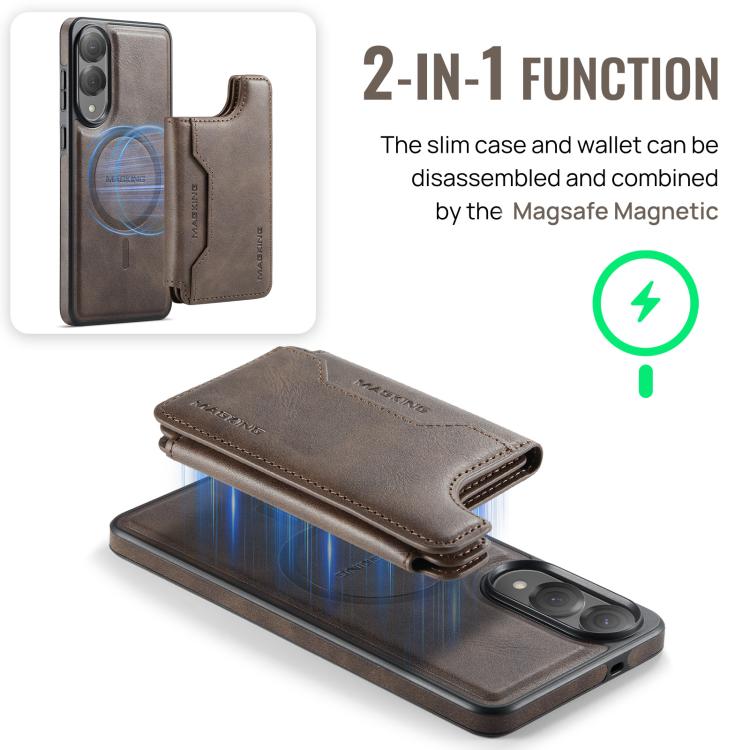 For Samsung Galaxy S25 Edge 5G MAGKING K3 Series MagSafe RFID Card Bag Detachable Phone Case