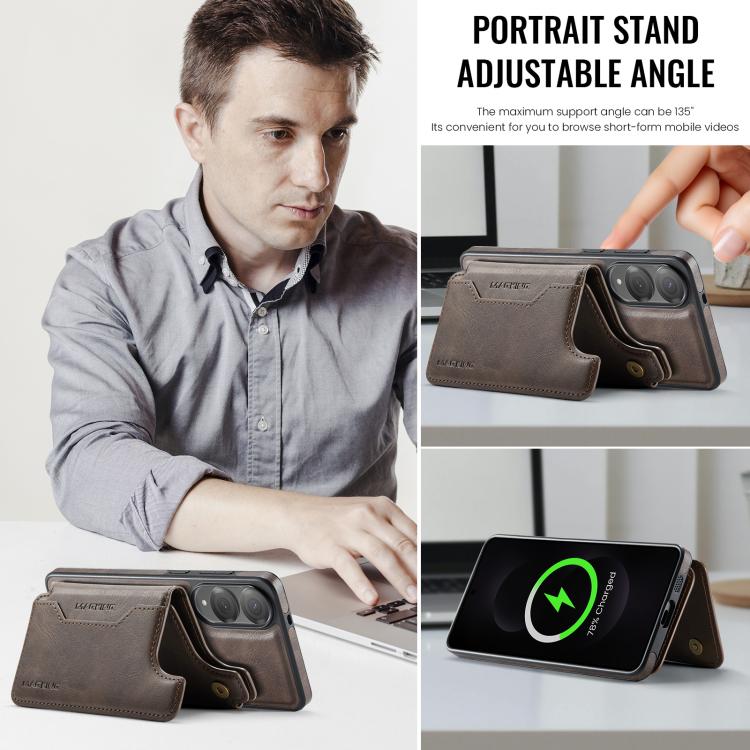 For Samsung Galaxy S25 Edge 5G MAGKING K3 Series MagSafe RFID Card Bag Detachable Phone Case