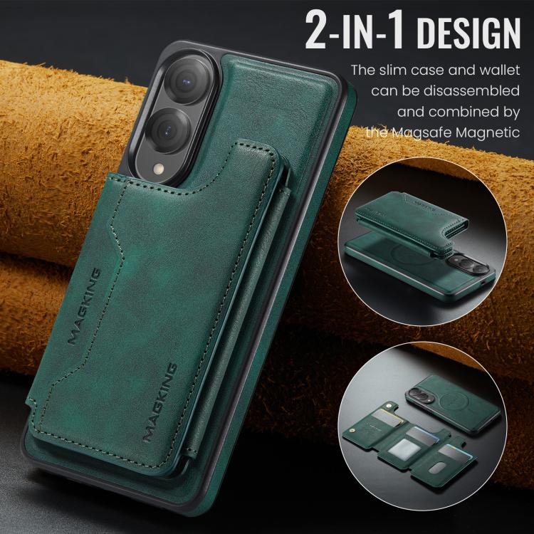 For Samsung Galaxy S25 Edge 5G MAGKING K3 Series MagSafe RFID Card Bag Detachable Phone Case