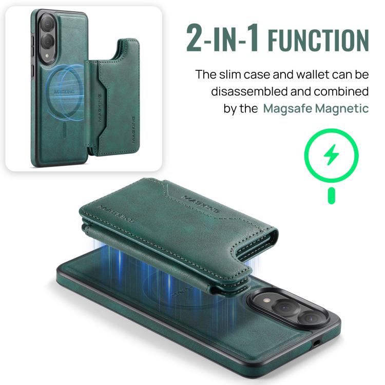 For Samsung Galaxy S25 Edge 5G MAGKING K3 Series MagSafe RFID Card Bag Detachable Phone Case