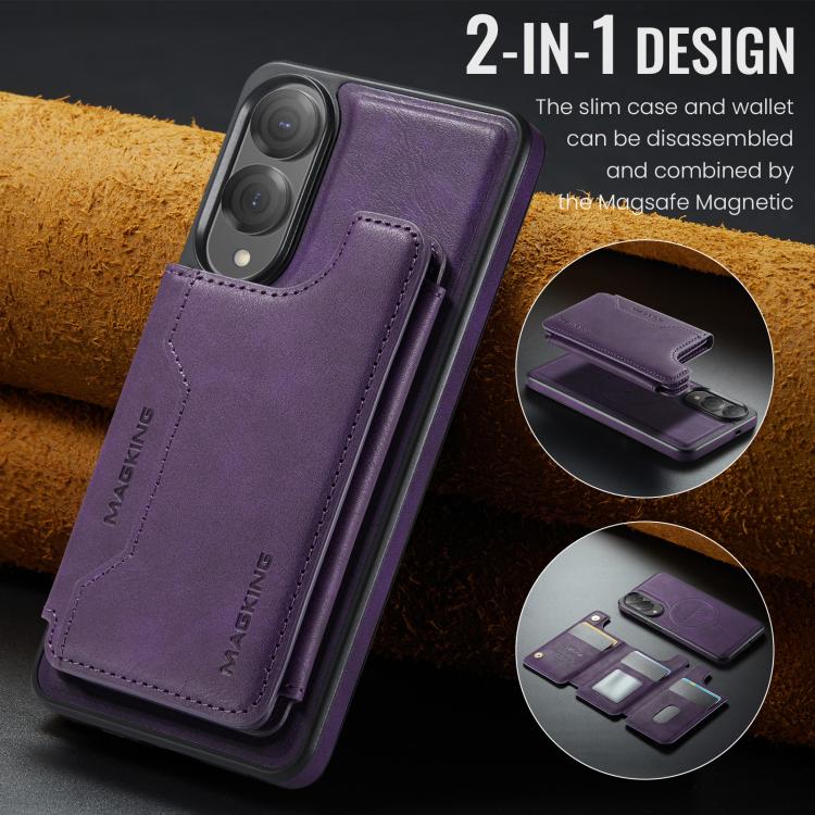 For Samsung Galaxy S25 Edge 5G MAGKING K3 Series MagSafe RFID Card Bag Detachable Phone Case