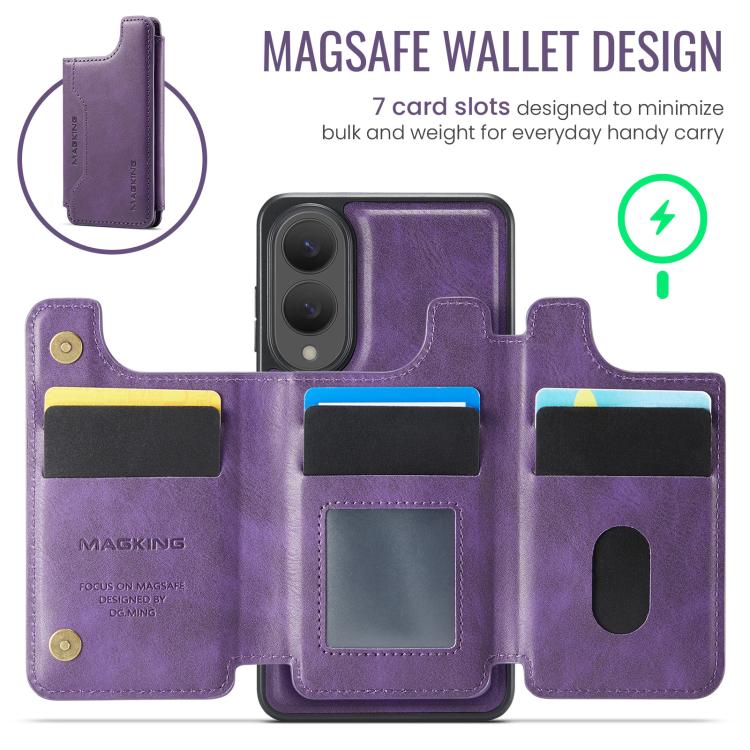 For Samsung Galaxy S25 Edge 5G MAGKING K3 Series MagSafe RFID Card Bag Detachable Phone Case