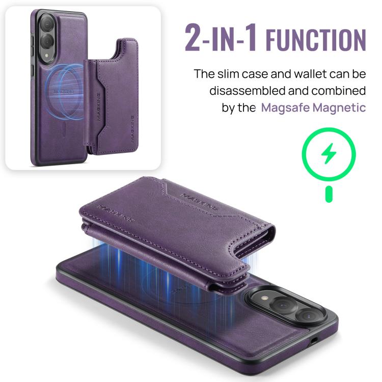 For Samsung Galaxy S25 Edge 5G MAGKING K3 Series MagSafe RFID Card Bag Detachable Phone Case