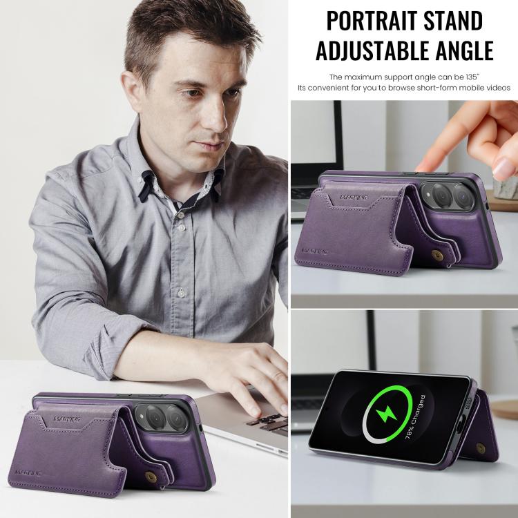 For Samsung Galaxy S25 Edge 5G MAGKING K3 Series MagSafe RFID Card Bag Detachable Phone Case