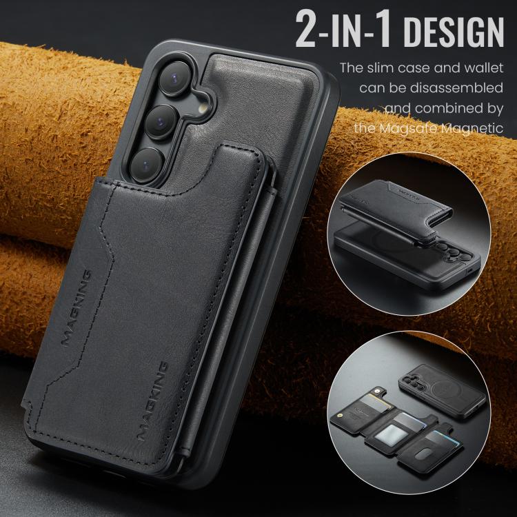 For Samsung Galaxy S24 5G MAGKING K3 Series MagSafe RFID Card Bag Detachable Phone Case